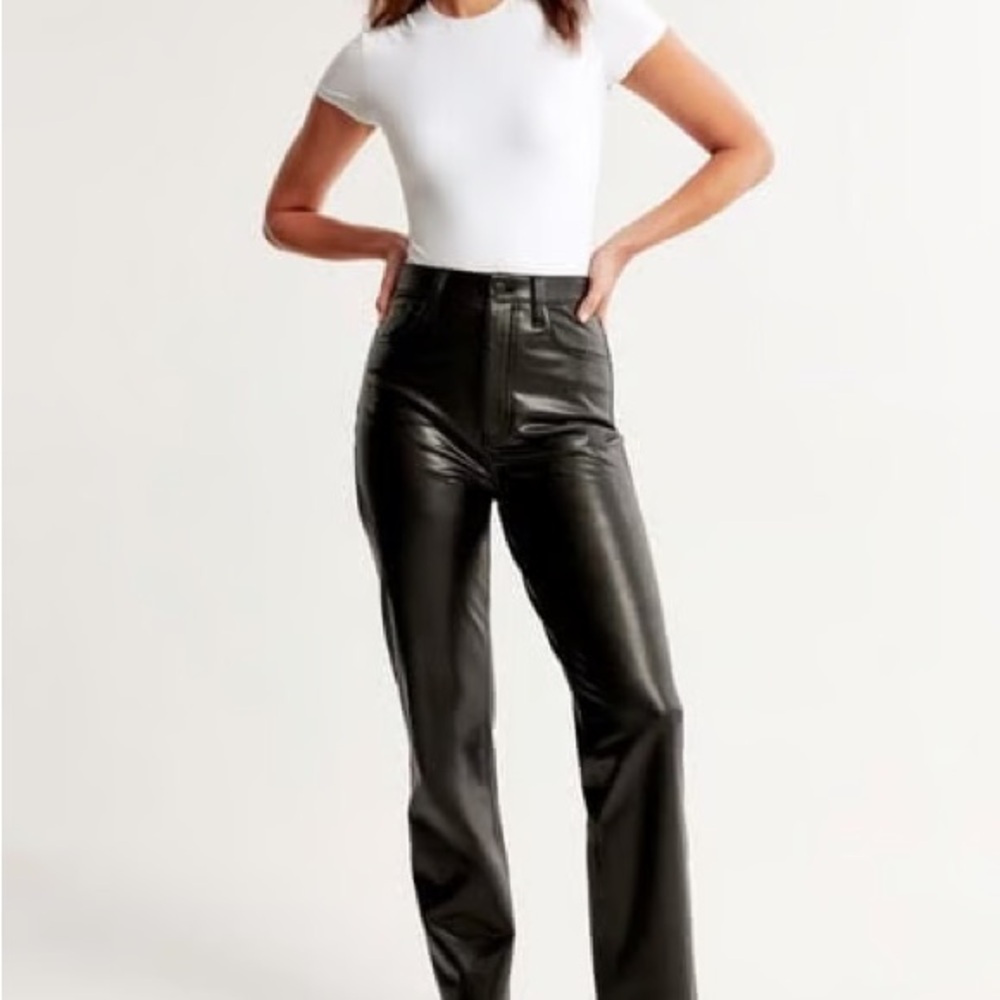 abercrombie and fitchLeather Black Pants